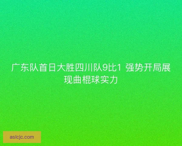 广东队首日大胜四川队9比1 强势开局展现曲棍球实力